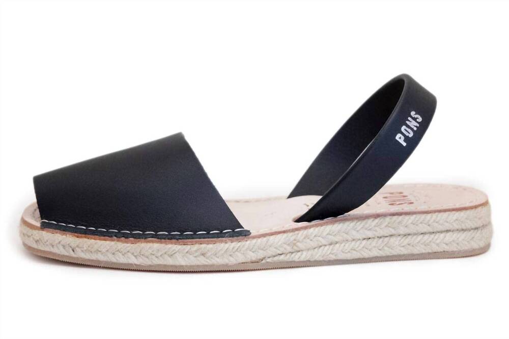 NEW PONS women's classic espadrille avarca sandals in black